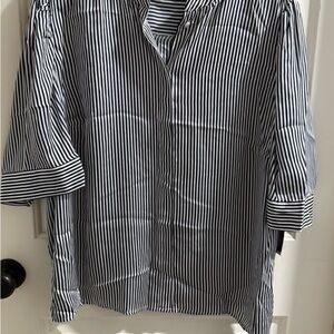 Worthington Black and White Striped Blouse